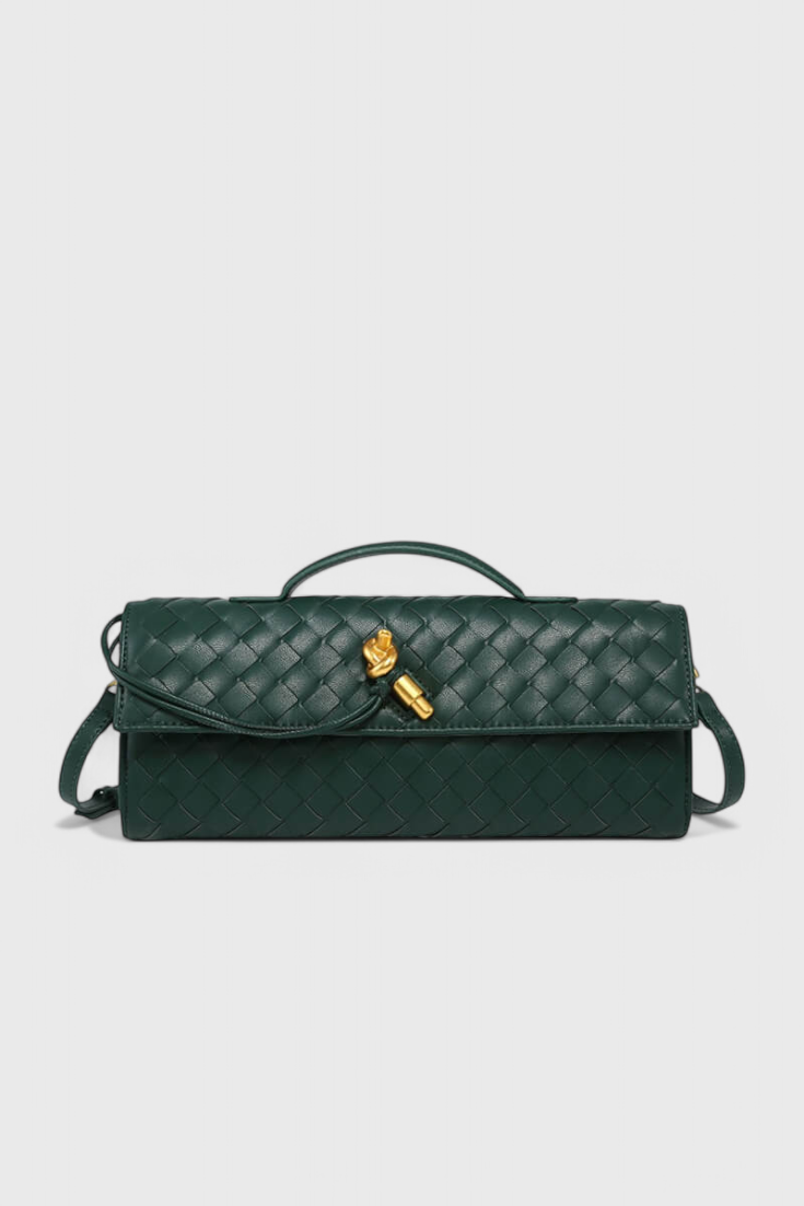Bolso Clutch Melanie com Detalhe de Nó Dourado