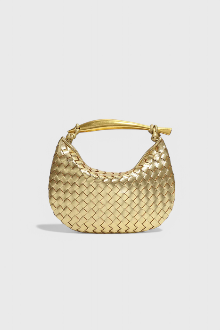 Bolso Gerda Woven com Alça Dourada