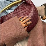 Bolso Gerda Woven com Alça Dourada