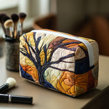 Necessaire acolchoada com design de ramos da Árvore da Vida | Enraizada em Beleza