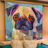 Cobertor Almofadado Amor de Pug Fofinho | Aconchego Genuíno