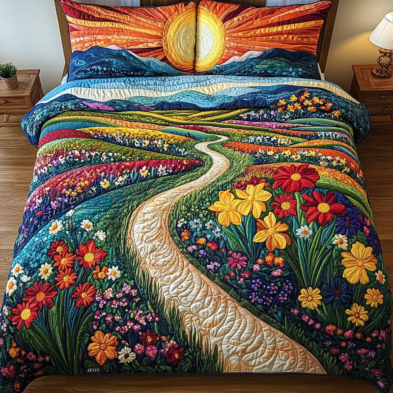 Jogo de cama acolchoado de 3 peças - Raio de Sol