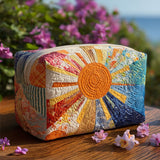 Necessaire acolchoada com design de raio de sol | Estilo que Encanta