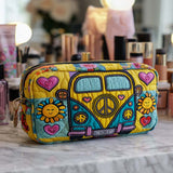 Necessaire acolchoada com design de autocarro solar | Feito à Mão com Amor
