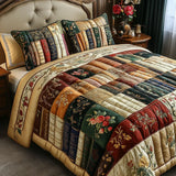 Conjunto de Cama Acolchado de 3 Peças - Refúgio do Leitor