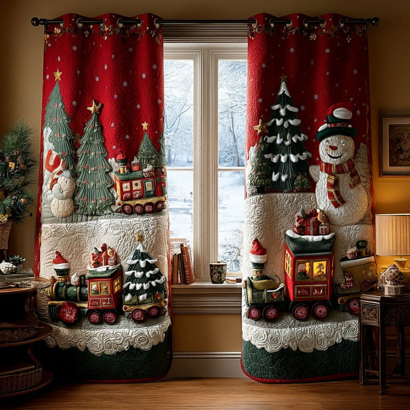 Cortinas Almofadadas Trilhos Brilhantes de Natal | Magia do Natal