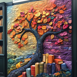 Almofadado Cobertor com Estampa de Árvore de Livros | Conforto que Aquece