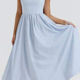 Estela | Elegante Vestido Midi de Corpete de Verão