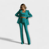 Selina - Conjunto elegante de 3 peças (Blazer, Top, Calças)