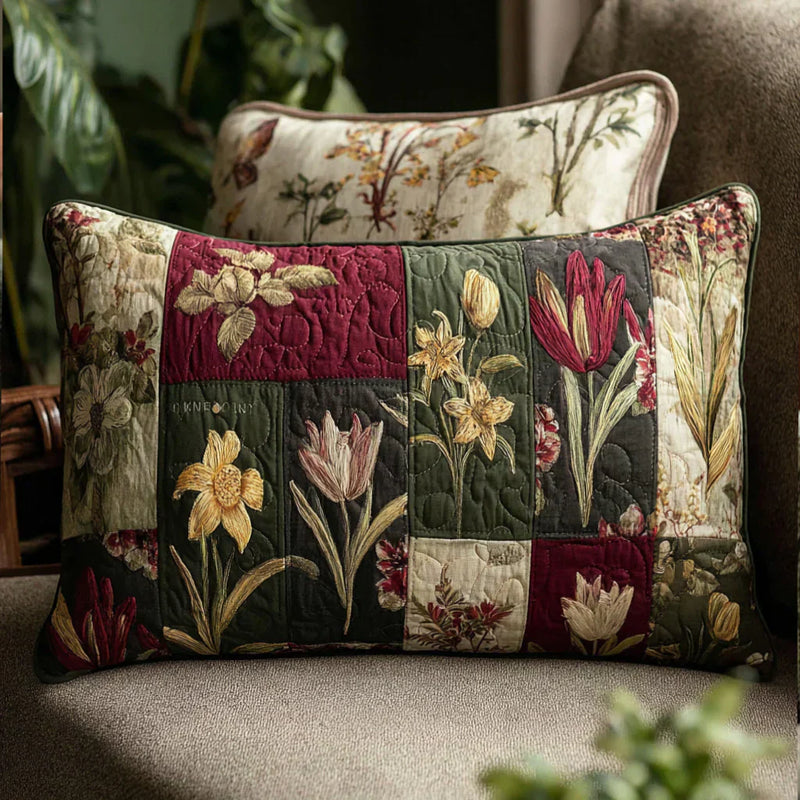 Capa de Almofada Acolchada - Sonhos de Flores Silvestres
