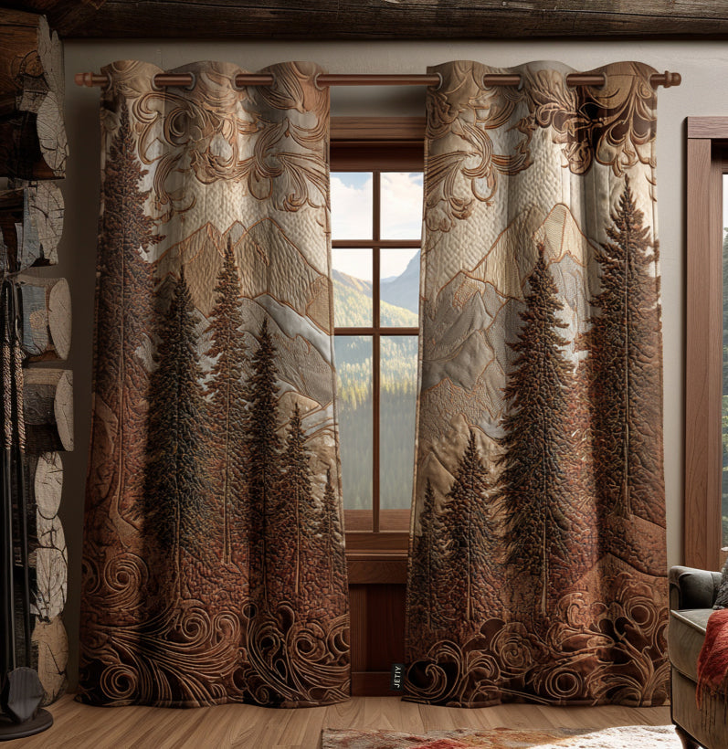 Cortinas Acolchoadas Refúgio na Floresta | Calma da Floresta