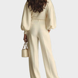 Selena – conjunto de canalé com calças largas