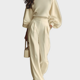 Selena – conjunto de canalé com calças largas
