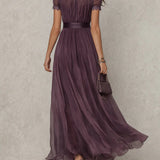 Carina - Vestido longo com decote baixo