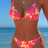 Sexy Halter Tie-Dye Bikini