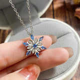 Colar Floco de Neve Azul