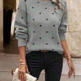 Ana | Camisola Jacquard com Padrão de Bolas
