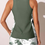 Tankini de Cor Sólida com Estilo Boyleg