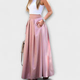 Tzafira – Elegante saia maxi com cintura alta