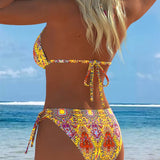 Top Halter Estampado em Cores Vibrantes