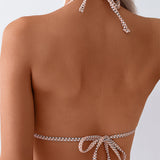 Maiô Retro com Decote Halter e Estilo de Biquíni