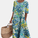 Helena | Vestido midi floral solto e leve
