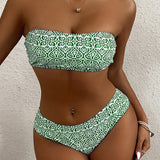 Biquíni Bandeau Floral em Duas Peças