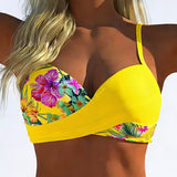 Bralette de Bikini com Estampa em Contraste
