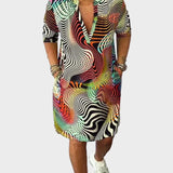 Mara | Vestido Colorido com Decote em V