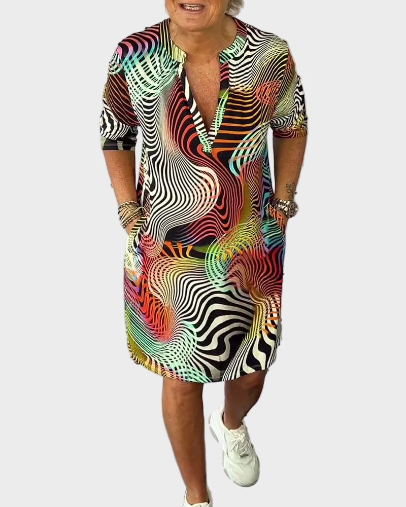 Mara | Vestido Colorido com Decote em V