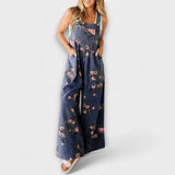 Bethany - Macacão de ganga largo com estampado floral
