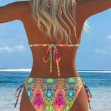 Top Halter Estampado em Cores Vibrantes