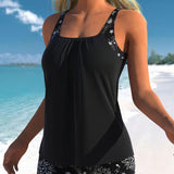 Sun-Printed Tankini with Boyshorts