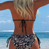 Biquíni Floral Halter de Duas Peças