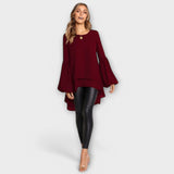 Aria - Blusa de material leve com decote redondo