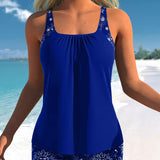 Sun-Printed Tankini with Boyshorts