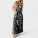Bethany - Macacão de ganga largo com estampado floral