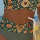 Sexy Biquíni Vintage com Estampa de Flores