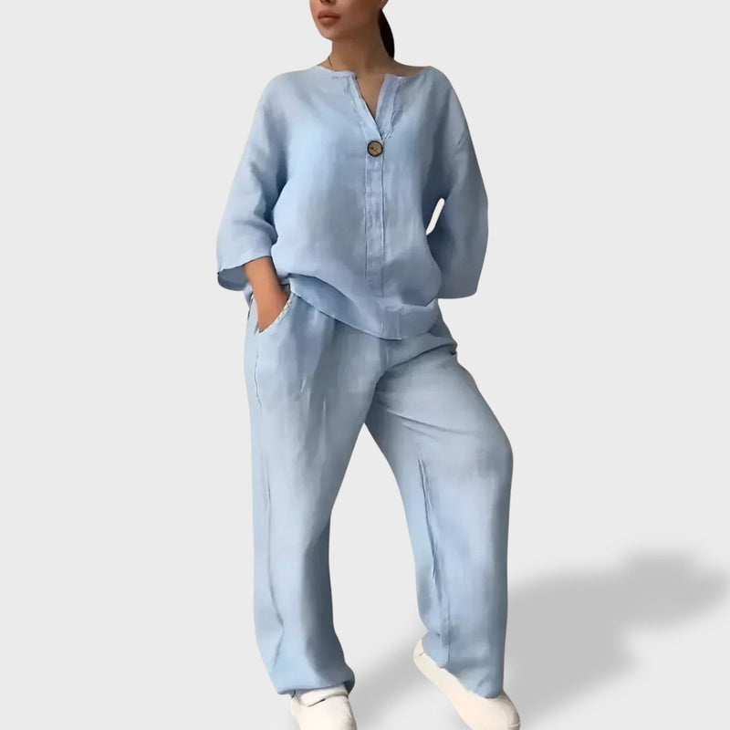 Letícia | Conjunto leve de linho para o verão