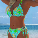 Top Halter Estampado em Cores Vibrantes