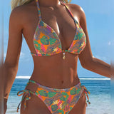 Impressão Halter Biquíni Cortado