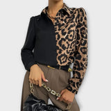 Valentina | Blusa simples e elegante com estampado de leopardo