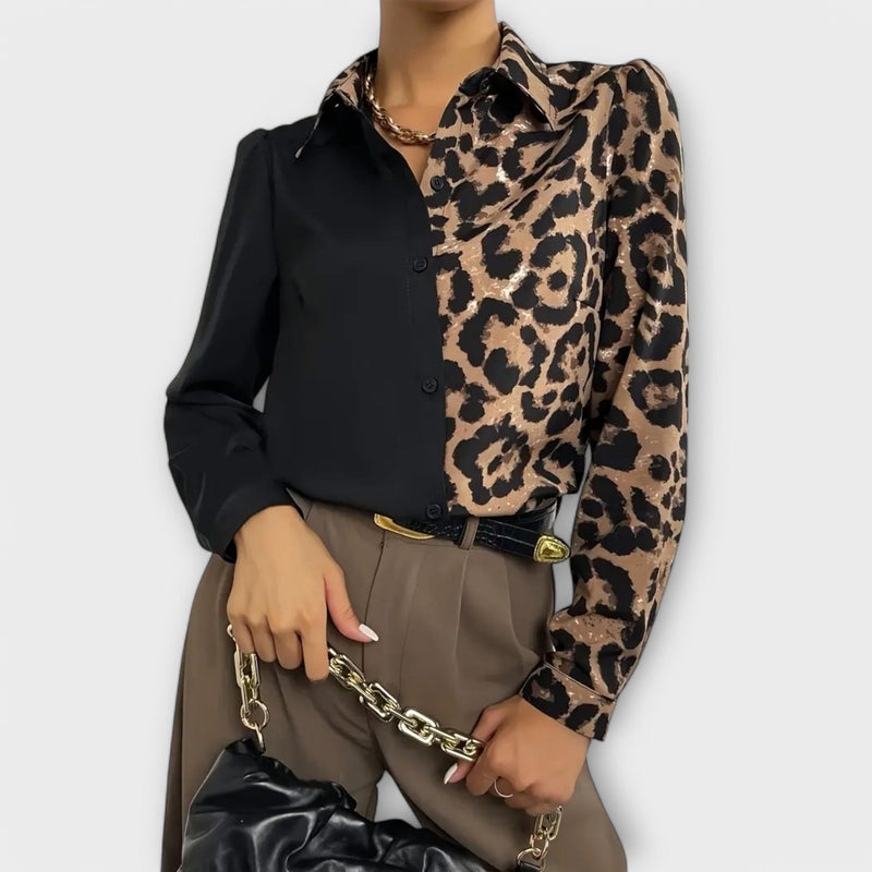 Valentina | Blusa simples e elegante com estampado de leopardo