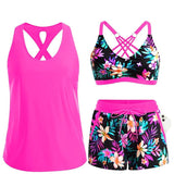 Conjunto Crisscross Sem Mangas com Capa e Calças Estampadas com Corda