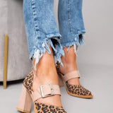 Selveta | Sapatilhas de camurça com estampado de leopardo e salto estável