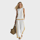 Teresa - Conjunto Elegante de Roupa de Linho