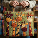 Bolsa Acolchoada com Estampa de Girafa | Elegância Africana