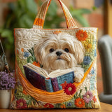 Bolso Artesanal “Shih Tzu com Livro e Flores”