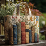 Bolso Artesanal Acolchado "Livros e Flores"