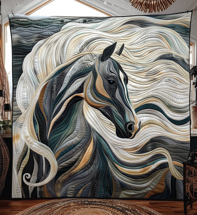 Cobertor Almofadado Graça Equestre | Elegância Galopante